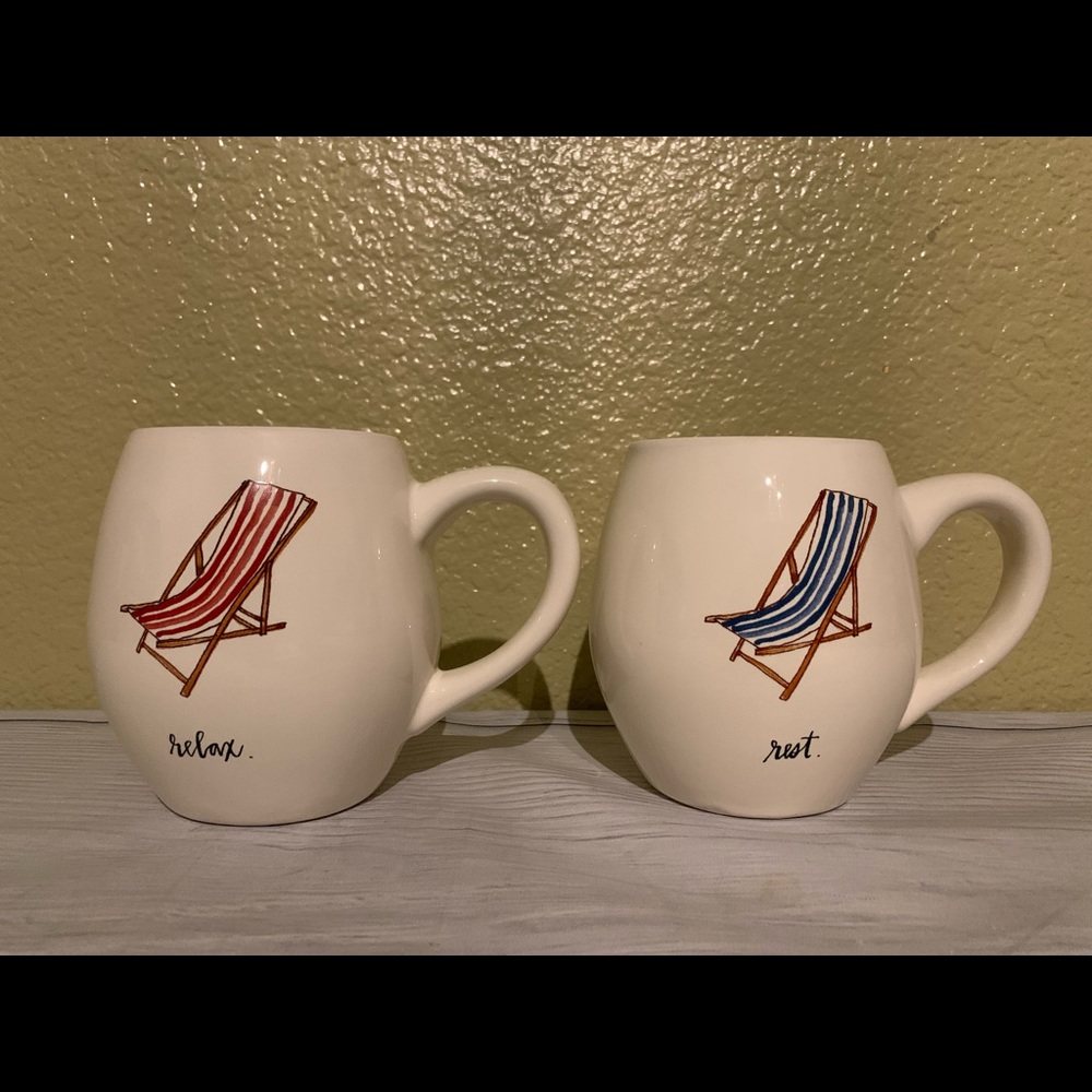New Rae Dunn Artisan Collection Beach Chair Mugs